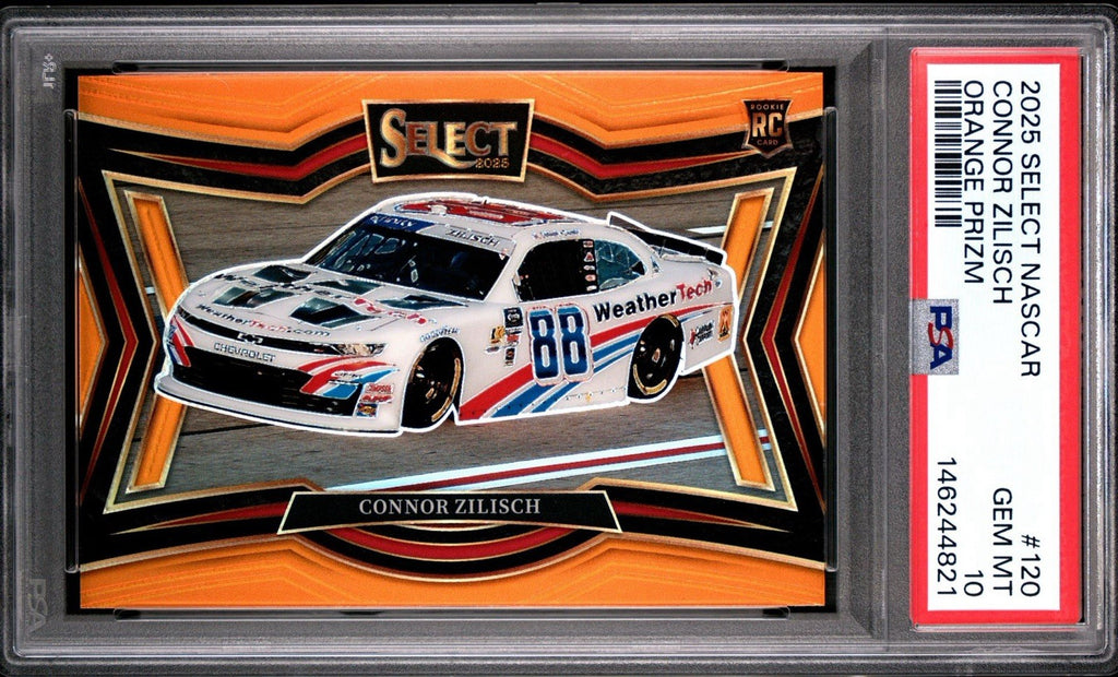 2025 Panini Select Pit Road Orange Prizm #d /49 Connor Zilisch #120 PSA 10 Gem