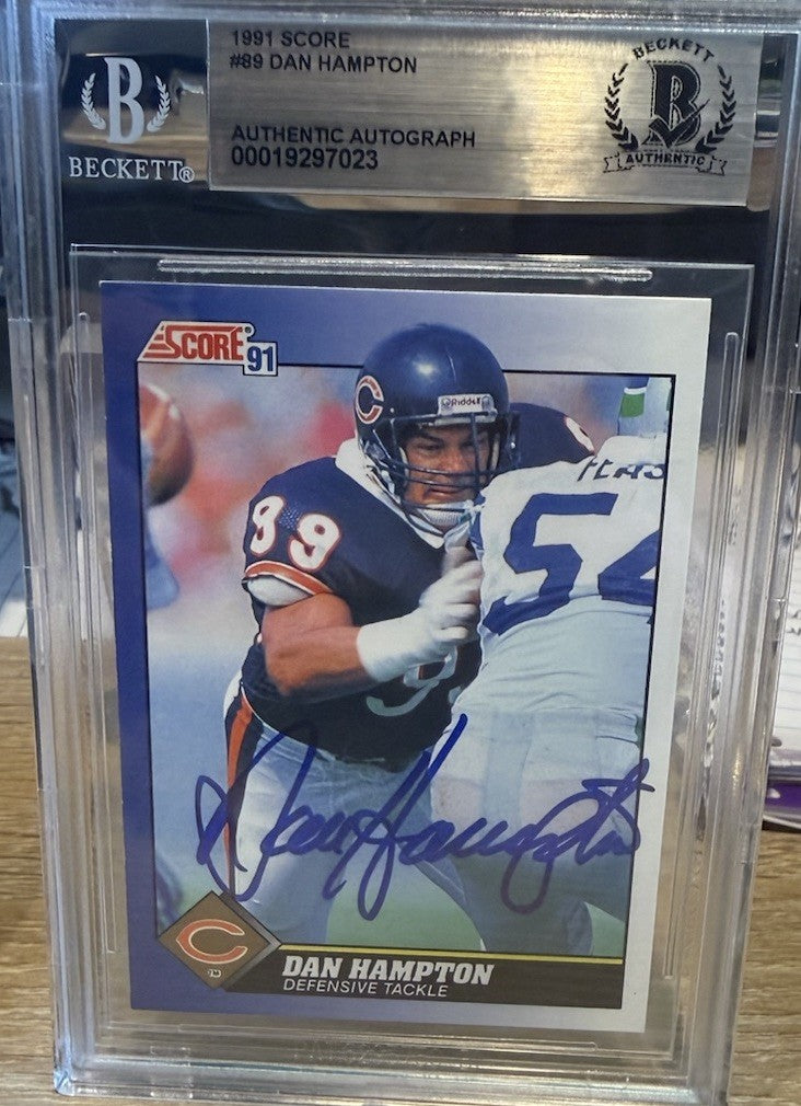 1992 Score Dan Hampton Auto #89 - Beckett BAS Authentic