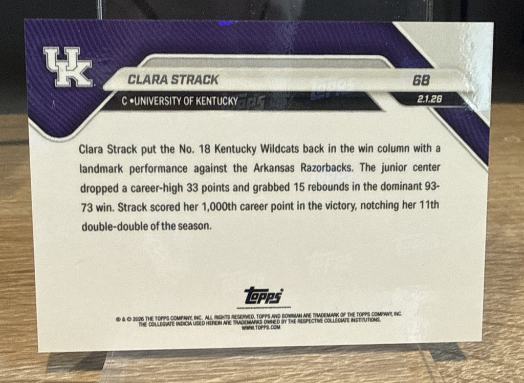 Clara Strack ~ 2025-26 Bowman U Now #68 - GOLD FOILFRACTOR 1/1 🔥🔥