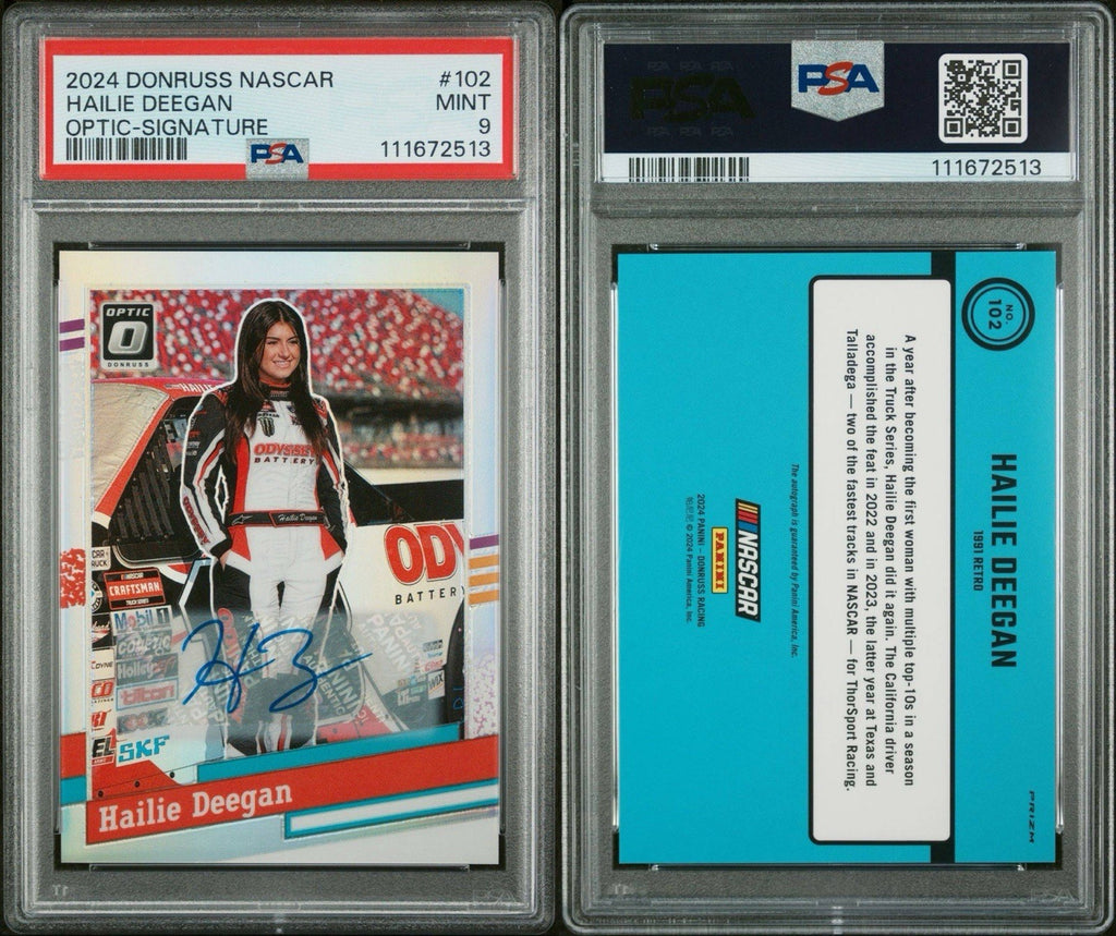 2023 Donruss Optic #102 Hailie Deegan Optic Signature - PSA 9