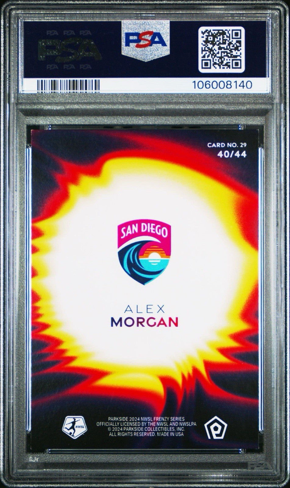 2024 Parkside NWSL FRENZY Alex Morgan Exclusive  /44 -  PSA 7