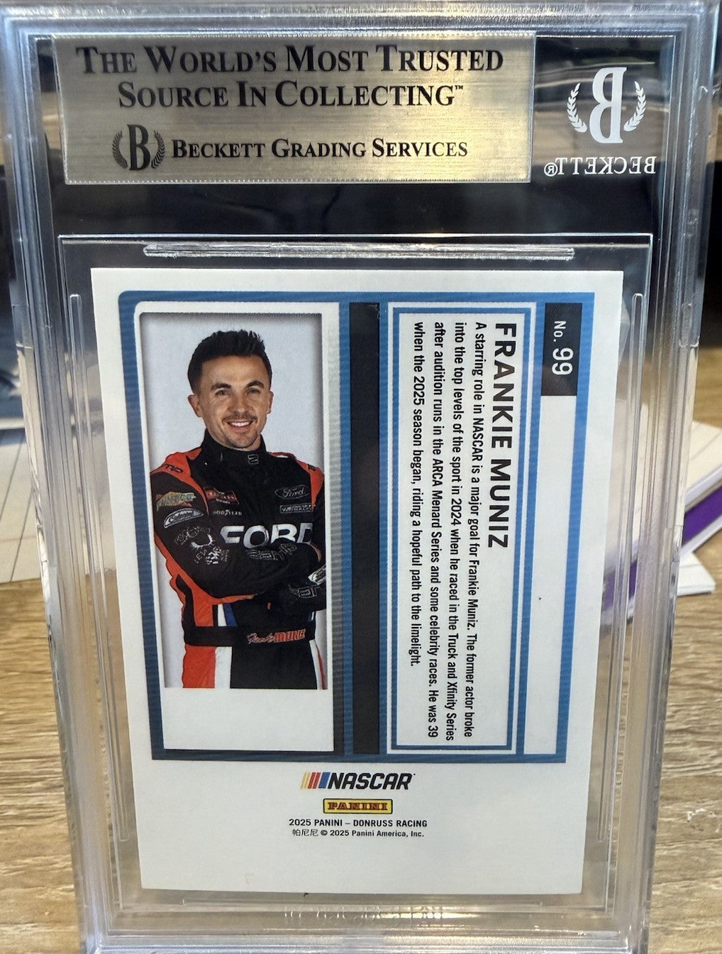 Signed Frankie Muniz 2025 Donruss Rated Rookie - Beckett BAS Slab
