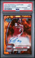 2025 Bowman U Sapphire Emanuel Sharp Orange Auto #d /25 - PSA 9
