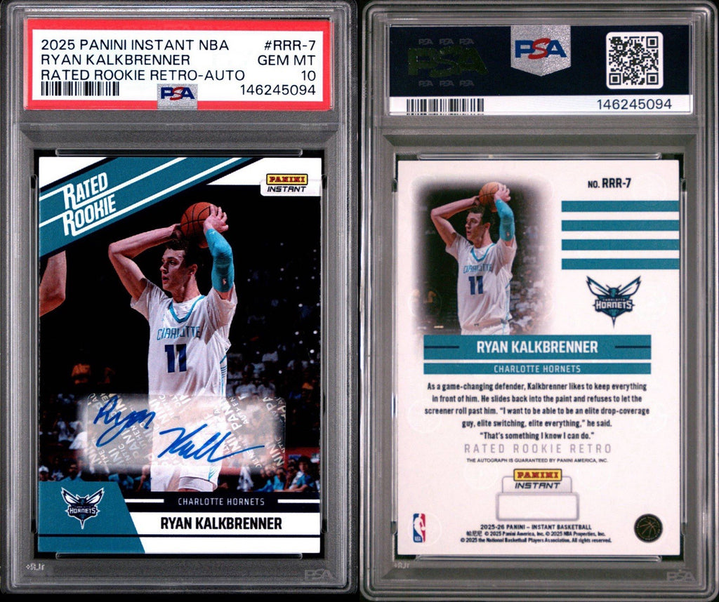 2025-26 Panini Instant Retro #RRR-7 Ryan Kalkbrenner  Auto  Rookie Card PSA 10