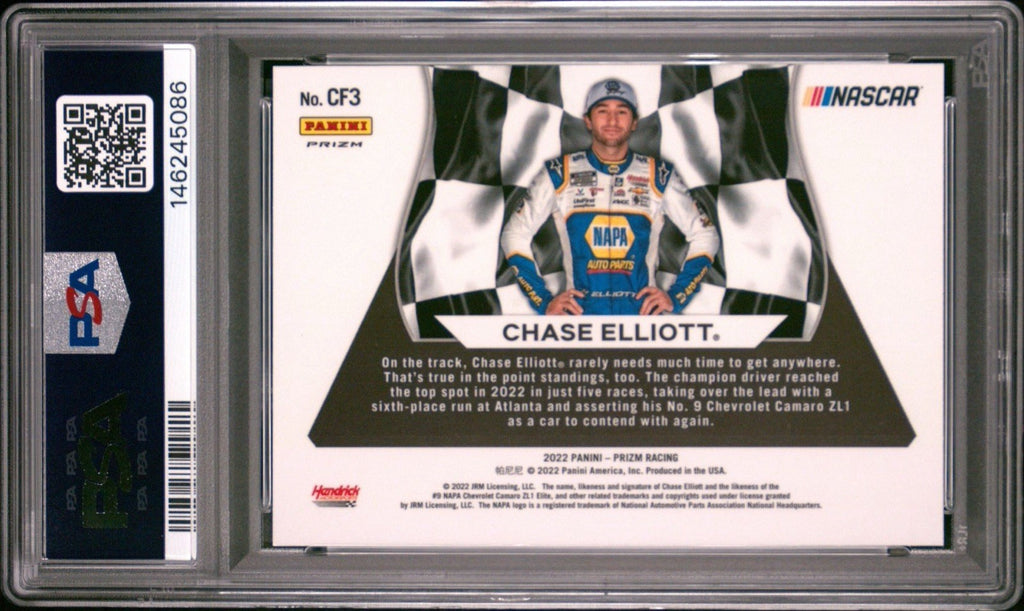 2022 Panini Prizm Racing #CF3 Chase Elliott Checkered Flag - PSA 10 Gem