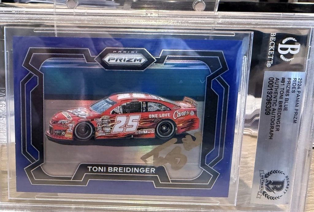 Signed 2024 Panini Prizm Rides Blue /199 Toni Breidinger - Beckett BAS Slab