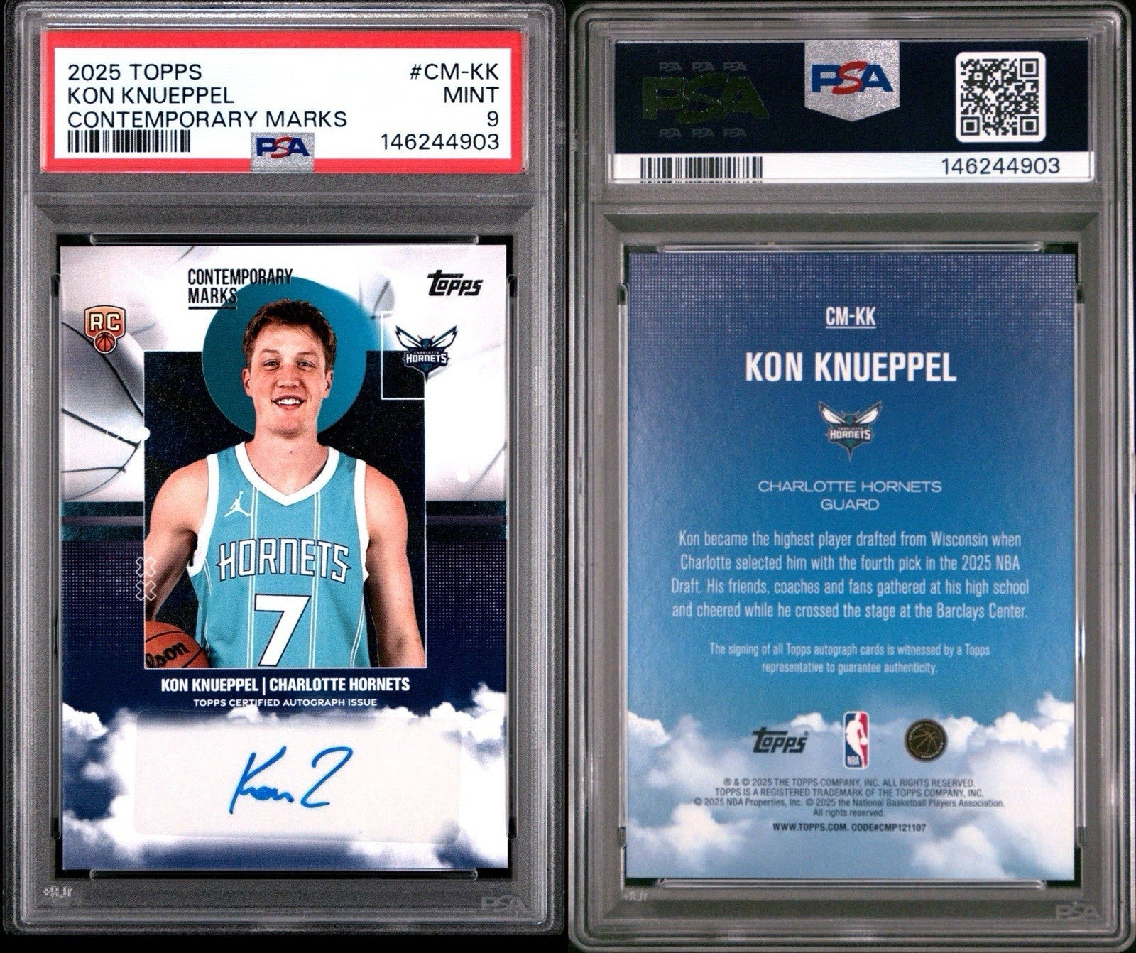 Kon Knueppel 2025 Topps Contemporary Marks Auto Autograph - PSA 9 Mint
