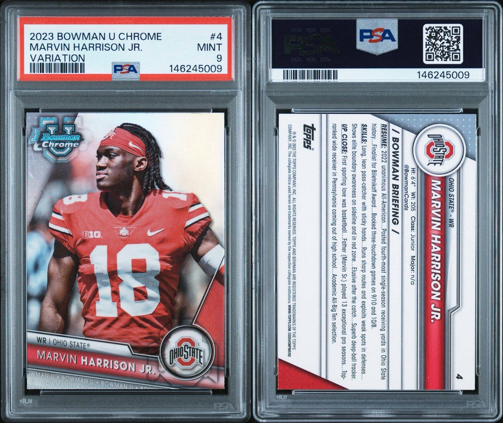 Marvin Harrison Jr 2023 Bowman Chrome Variation SP #4 PSA 9 Mint