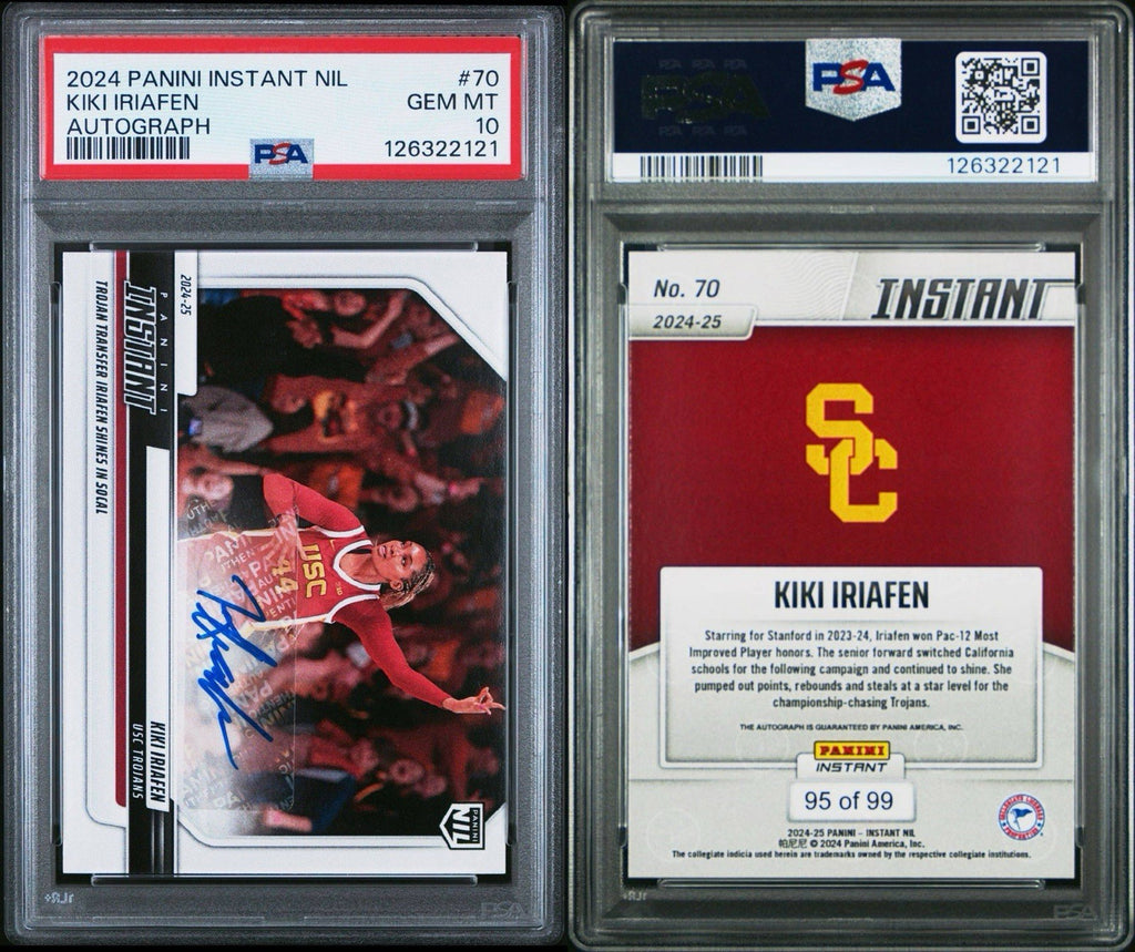 Kiki Iriafen 2024-25 Panini Instant NIL #70 Signed Auto /99 RC USC - PSA 10 Gem
