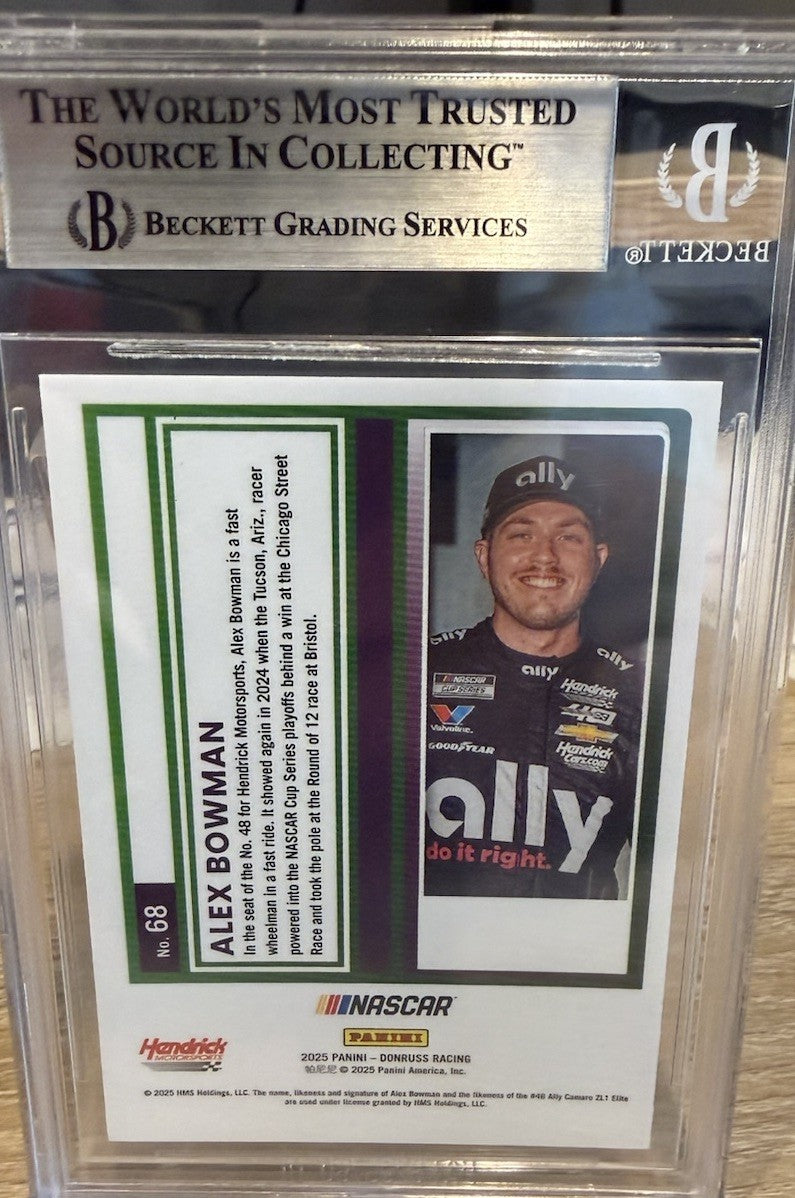 Signed Alex Bowman 2025 Donruss Optic  #68 - Beckett BAS Slab