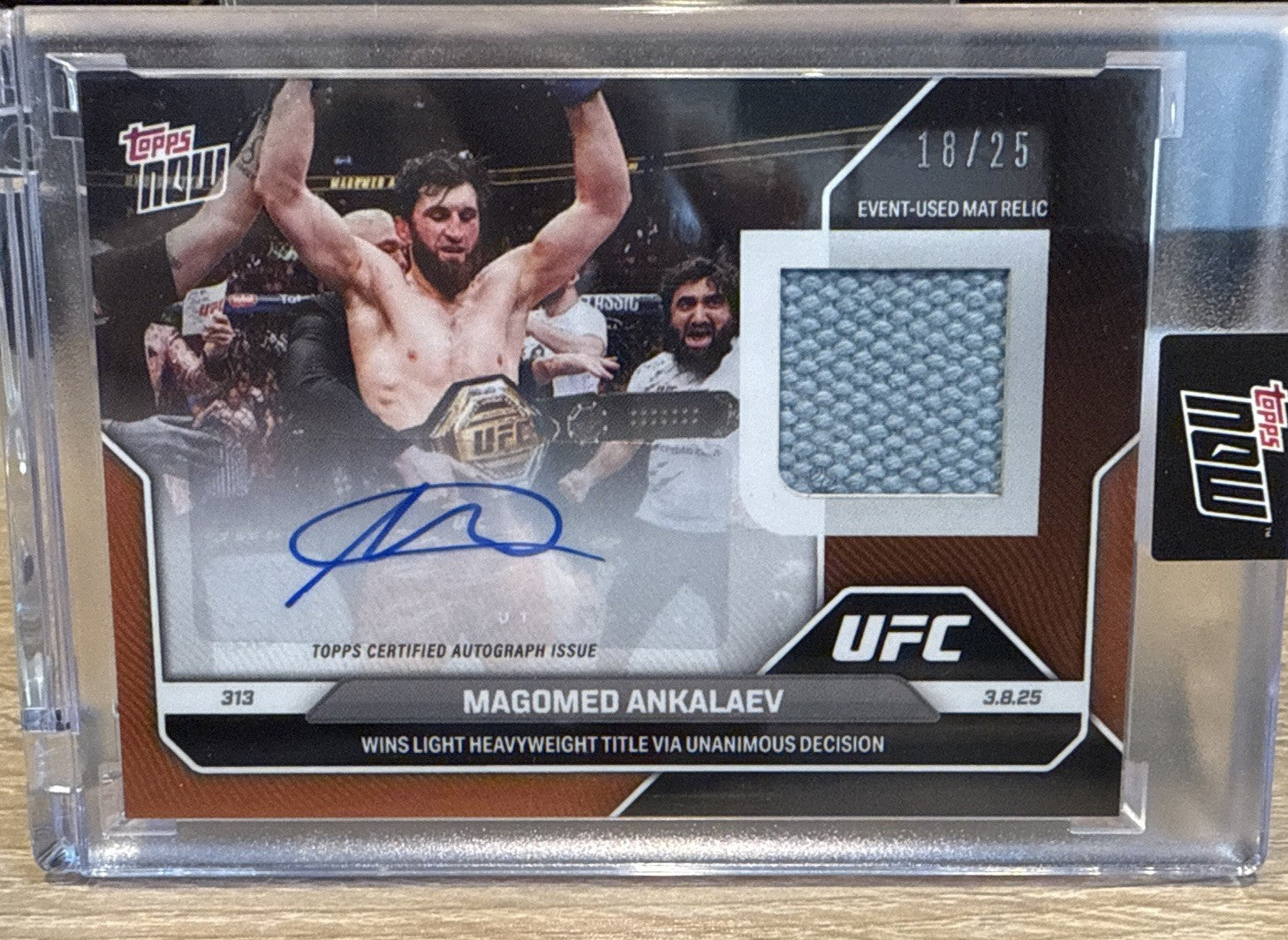 Magomed Ankalaev 2025 UFC Topps Now Auto Relic Orange Parallel #d /25