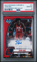 2024 BOWMAN CHROME U JOHN BOL /45 RED WAVE Auto PSA 10 Gem