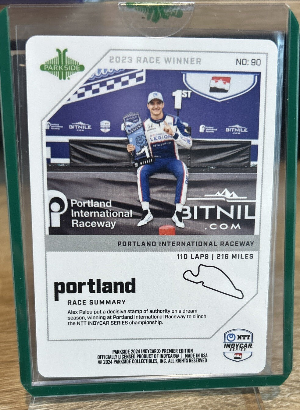 2024 Parkside Indycar Alex Palou Portland Winner #90 Yellow Printing Plate 1/1