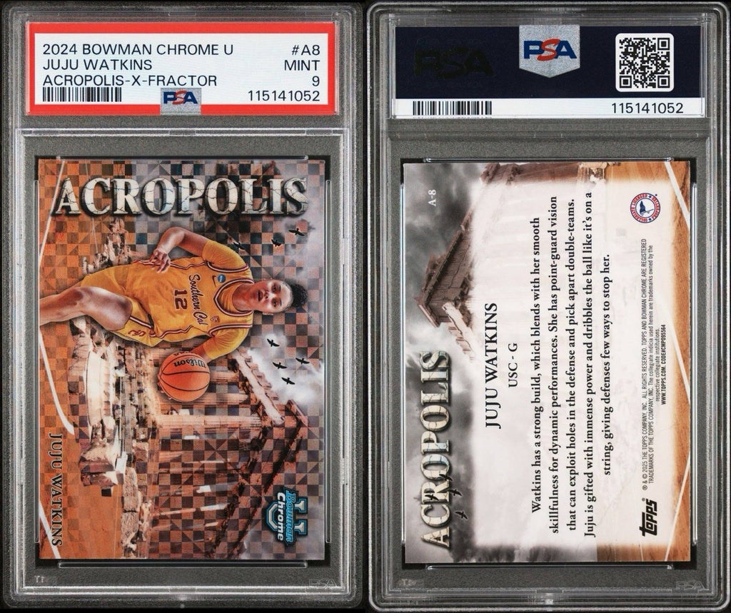 JuJu Watkins 2024 Bowman Chrome University Acropolis X-Fractor #A-8 PSA 9