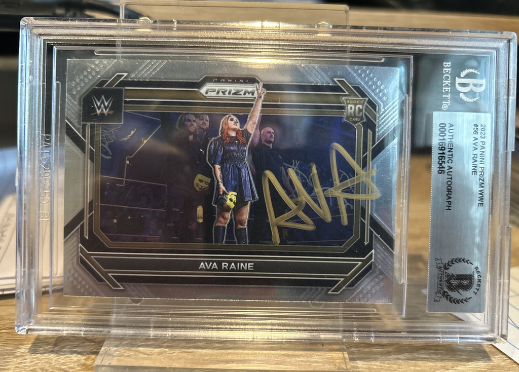 AVA RAINE 2023 PANINI PRIZM #56 SIGNED BECKETT BAS CERTIFIED WWE NXT