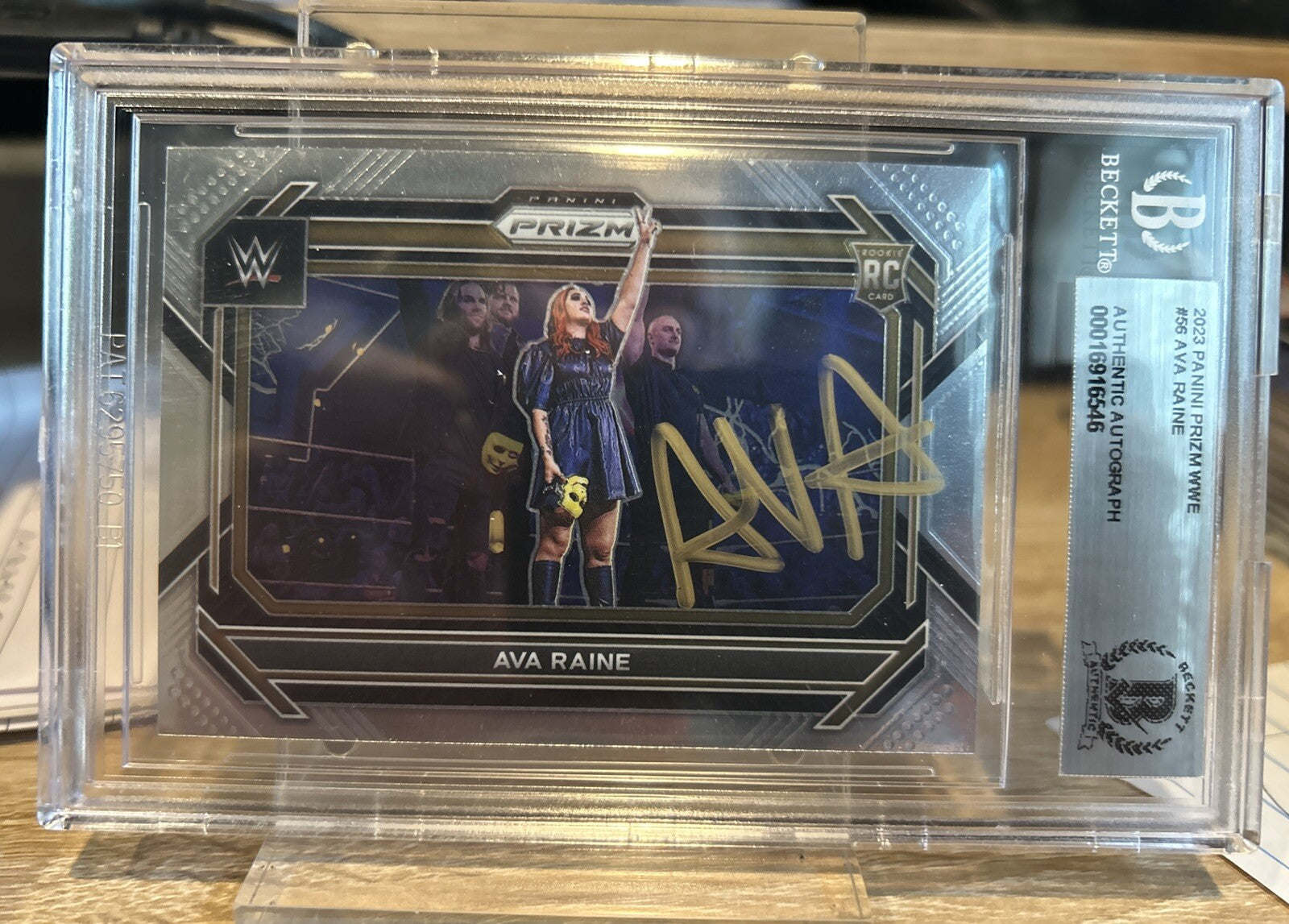 AVA RAINE 2023 PANINI PRIZM #56 SIGNED BECKETT BAS CERTIFIED WWE NXT