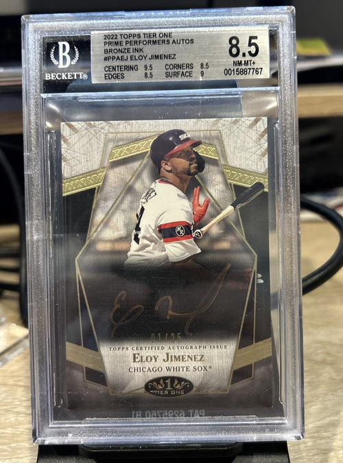 2022 Topps Tier One Eloy Jimenez Auto Bronze Ink 01/25 BGS 8.5