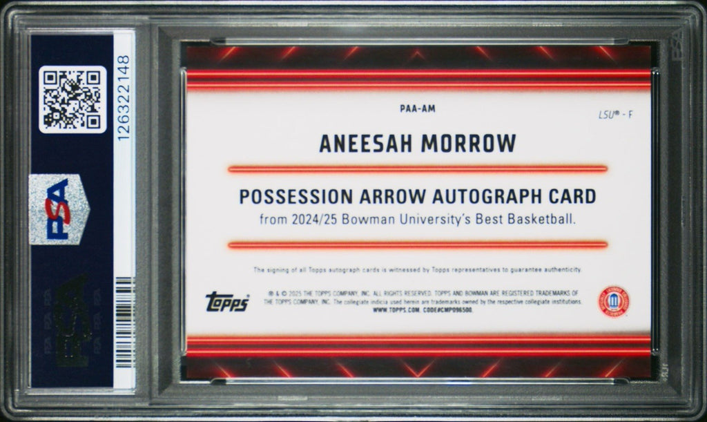2024 Bowman's Best U #PAA-AM Aneesah Morrow Poss Arrow Auto Gold Geo /50 PSA 9