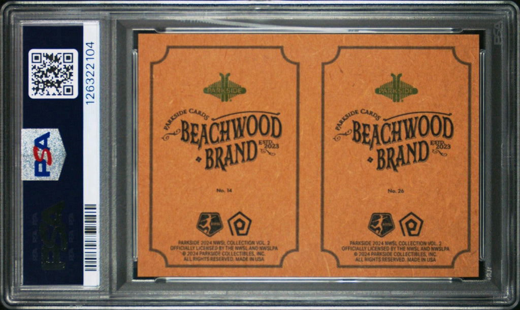 2024 PARKSIDE NWSL PAIGE MONOGHAN GISELE THOMPSON BEACHWOOD BRAND PSA 10 GEM