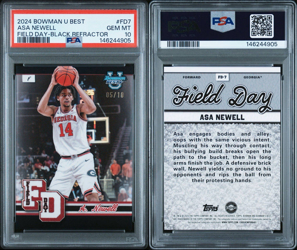 2024 Bowman U Best Asa Newell Field Day Black Refractor /10 - PSA 10 Gem
