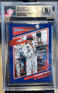 Signed Richard Petty 2022 Donruss Navy Blue /199 #93 BAS Beckett Slabbed