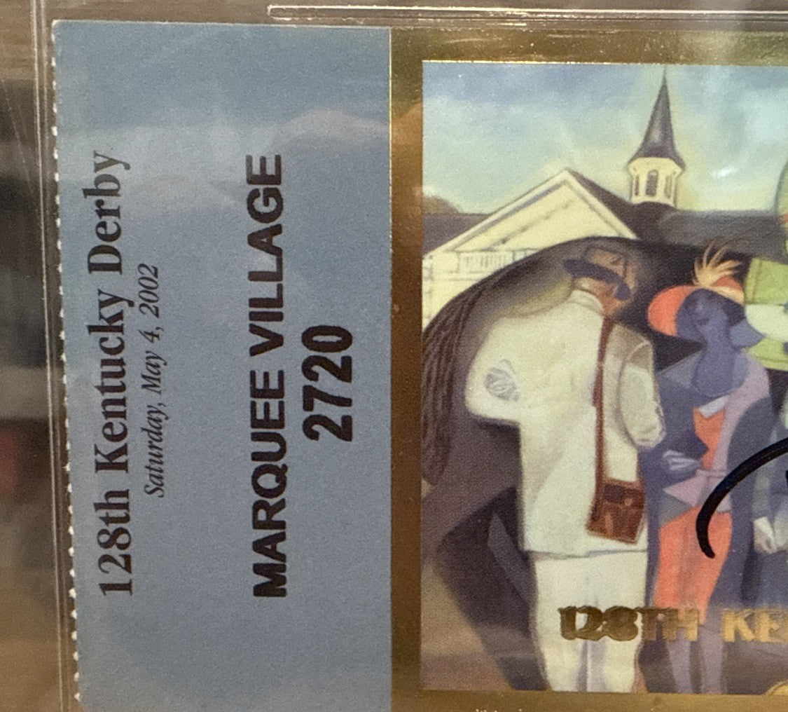 Bob Baffert SIGNED 2002 Kentucky Derby Ticket Stub Winning Trainer BAS BECKETT