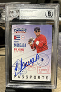 Signed 2015 Panini Contenders #1 Yoan Moncada Passports Beckett BAS Slab Auto