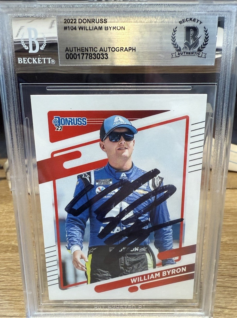 Signed 2022 Donruss #104 William Byron - Beckett BAS Slab