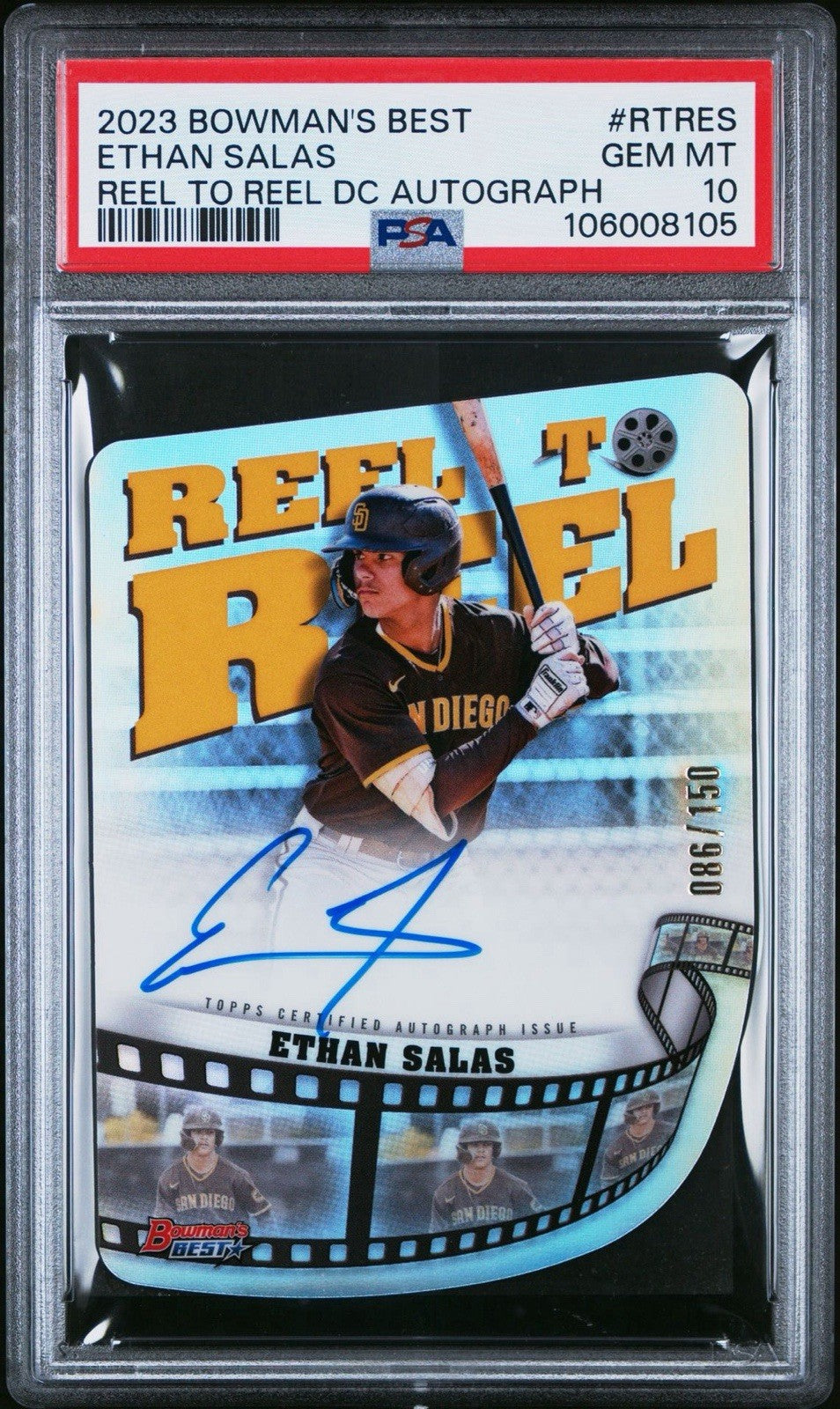 2023 Bowman’s Best Ethan Salas Reel To Reel /150 Autograph PSA 10 Gem MT