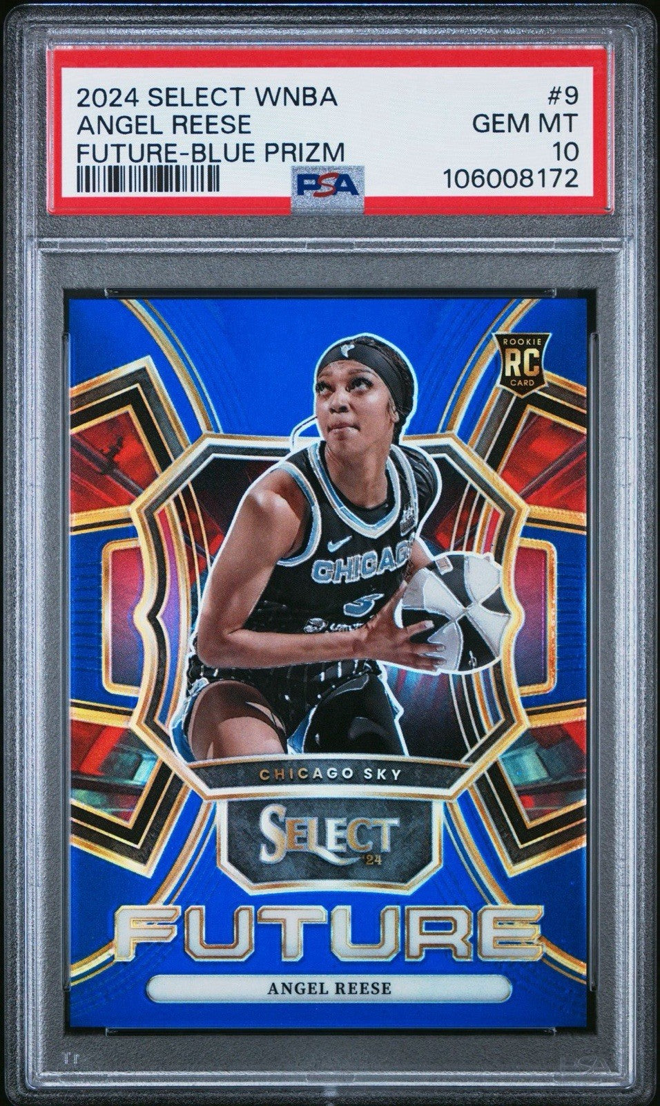 2024 Select WNBA Future Blue Prizm #9 Rookie Angel Reese /49 PSA 10
