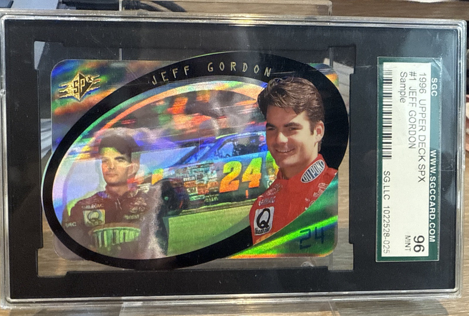 1996 SPx JEFF GORDON PROMO SAMPLE CARD #1 - SGC 96 - Mint