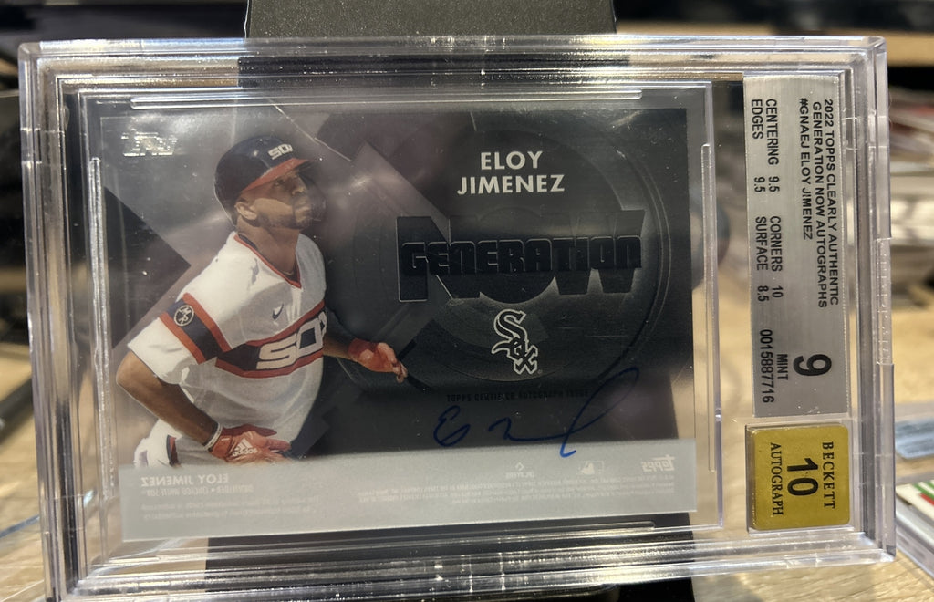 Eloy Jimenez 2022 Topps Clearly Authentic Generation Now GNA-Ej BGS 9 BAS 10