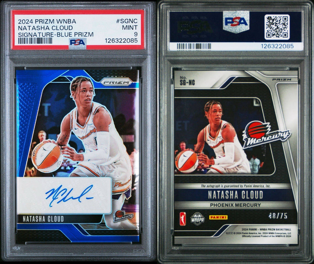 2024 Panini Prizm WNBA #SG-NC Natasha Cloud Signatures AUTO BLUE /75 - PSA 9