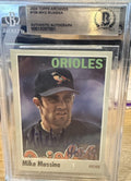 Signed 2024 Topps Archives #108 Mike Mussina Beckett BAS Slab