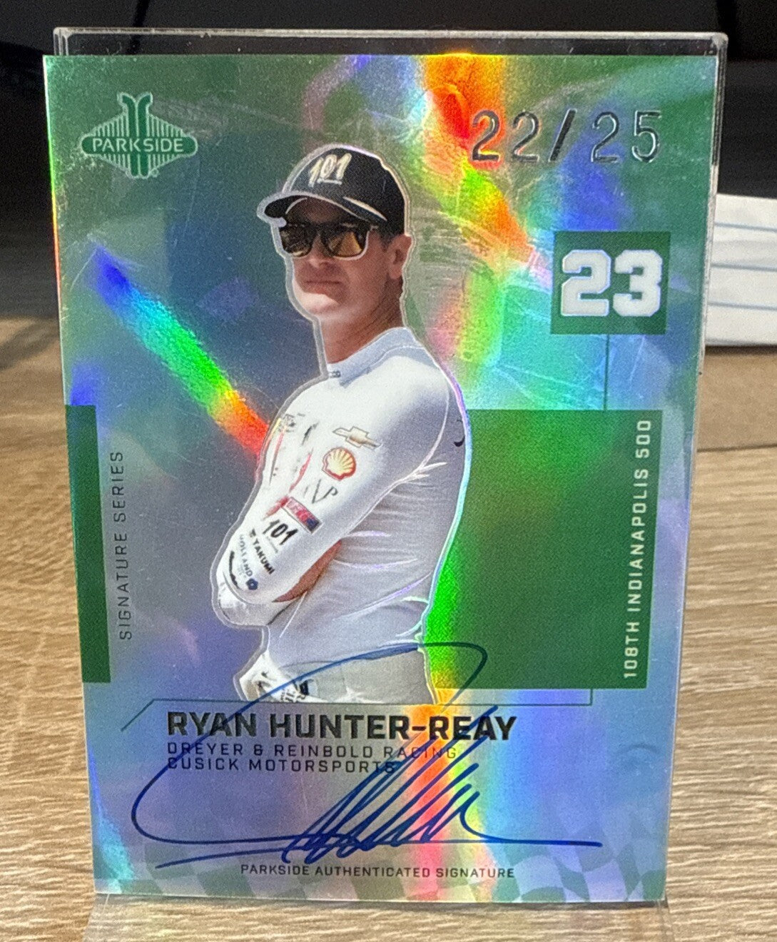 RYAN HUNTER-REAY  2024 Parkside Pacific Indycar Signatures Green  #d /25