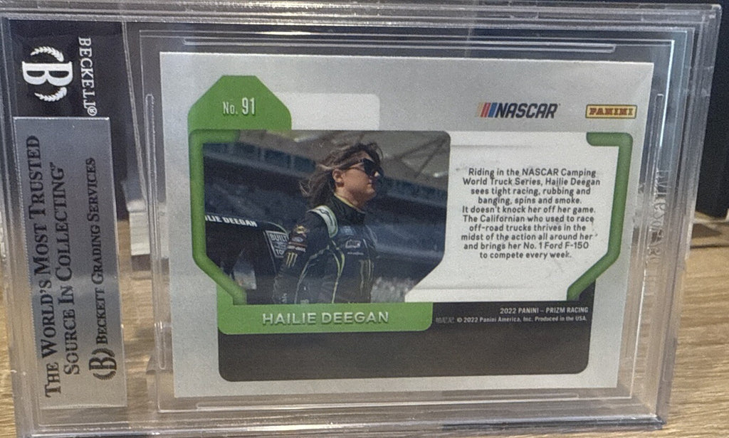 Signed 2022 Panini Prizm #91 Hailie Deegan Beckett Auto  BAS Slab