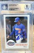 Signed Hurston Waldrep Custom Baseball Card Beckett BAS Slab