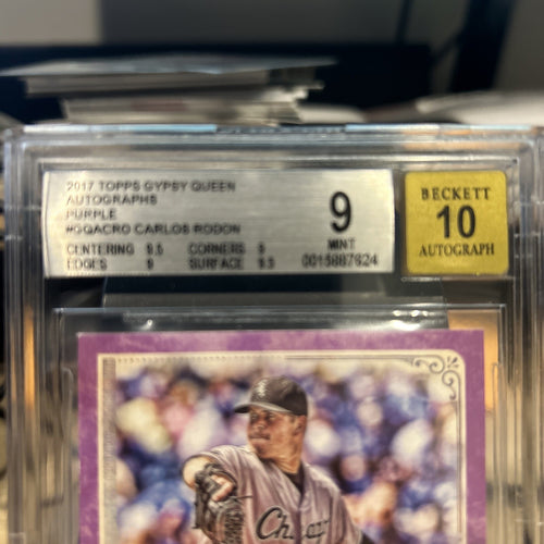 2017 Topps Gypsy Queen Auto Purple /150 Carlos Rodon #GQA-CRO BGS 9 Auto 10