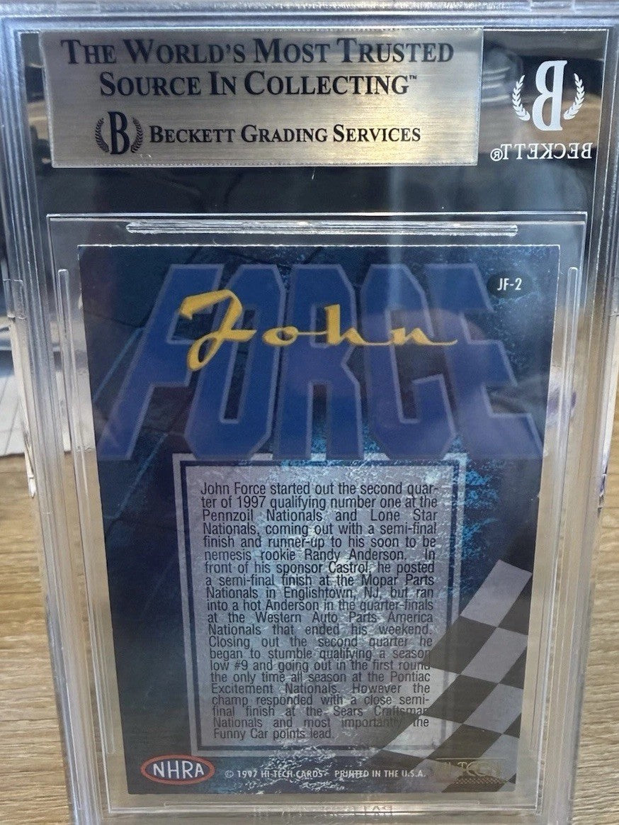 Signed 1997 Hi Tech NHRA #JF2 - John Force - Beckett BAS Slabbed
