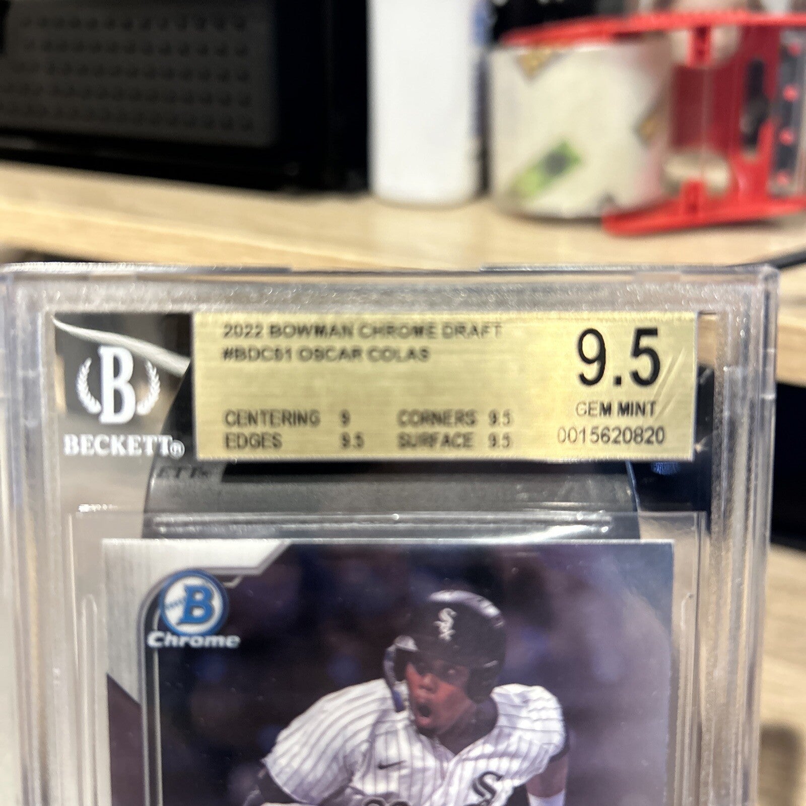 2022 Bowman Draft Chrome Rookie #BDC-51 Oscar Colas - Gem Mint BGS 9.5 with subs