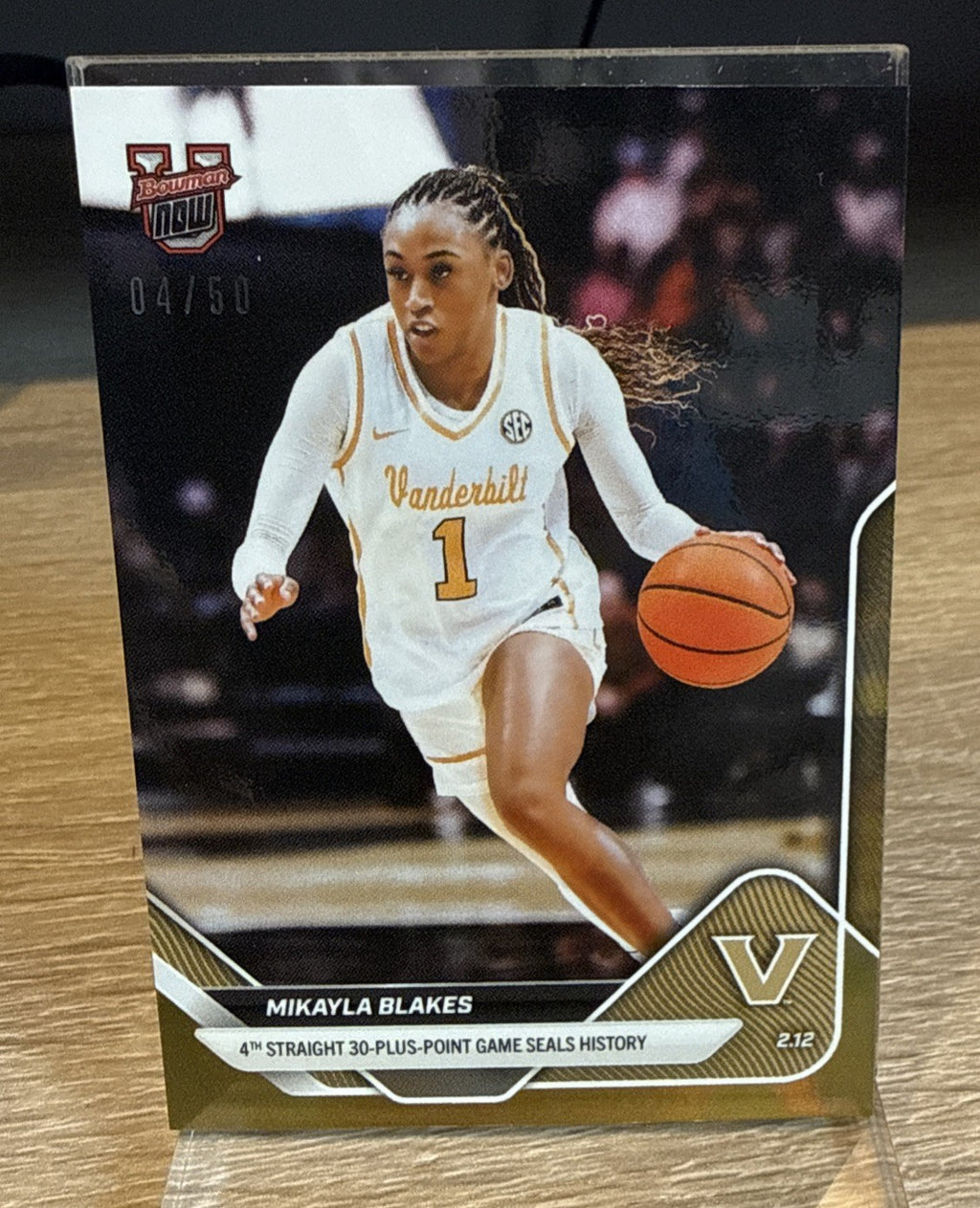 Mikayla Blakes 2025-26 Bowman U NOW Basketball # 73 Gold Foil #d /50