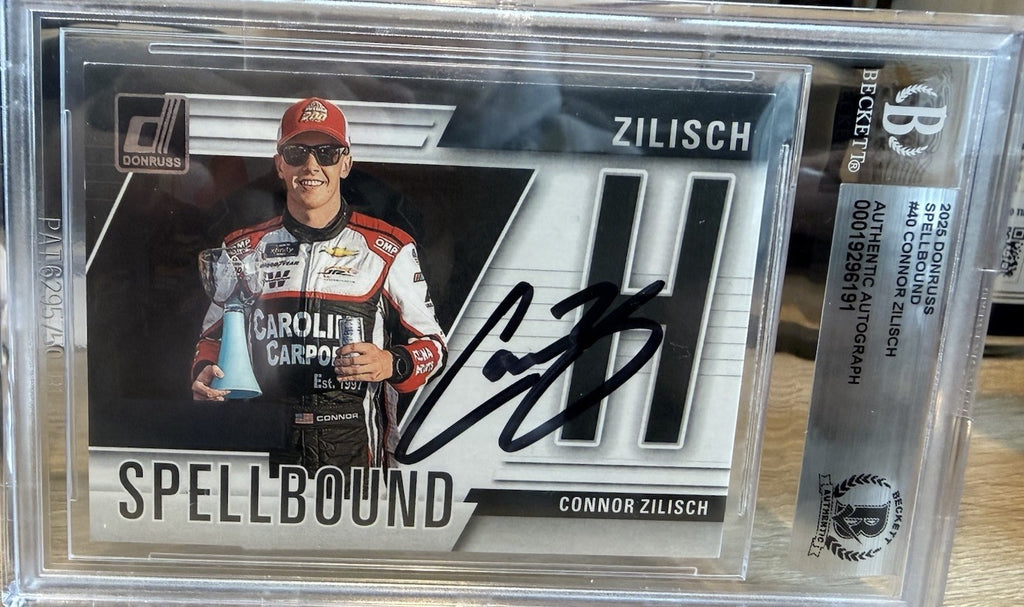 Signed Connor Zilisch 2025 Donruss Spellbound RC #40 - Beckett BAS Slab