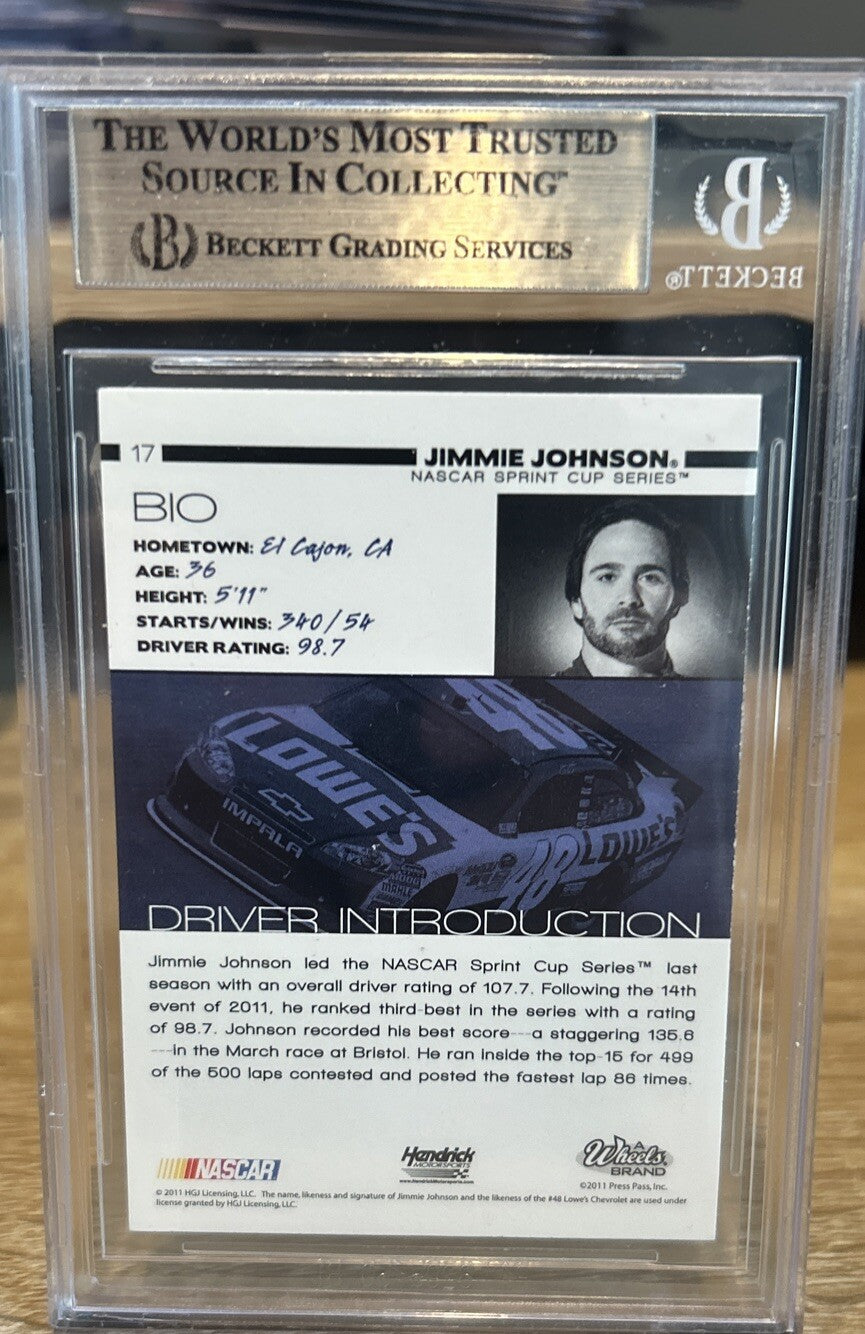 Signed Jimmie Johnson 2011 Wheels Main Event #17 AUTOGRAPH BECKETT BAS Slab