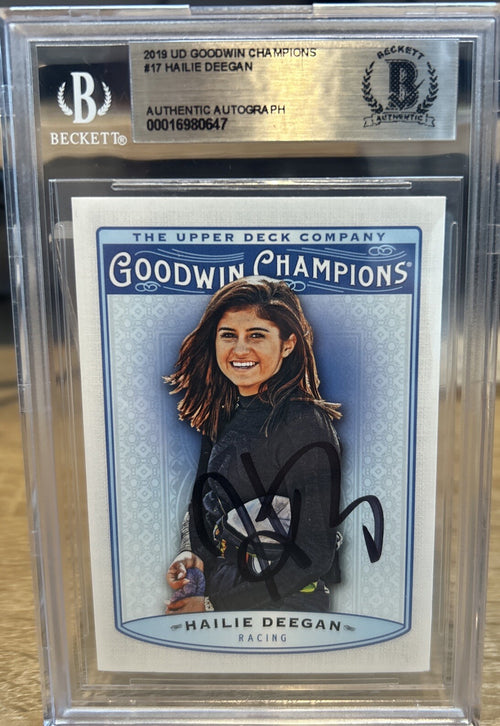 2019 Goodwin Champions Hailie Deegan #17 Autograph Beckett BAS Encased NASCAR