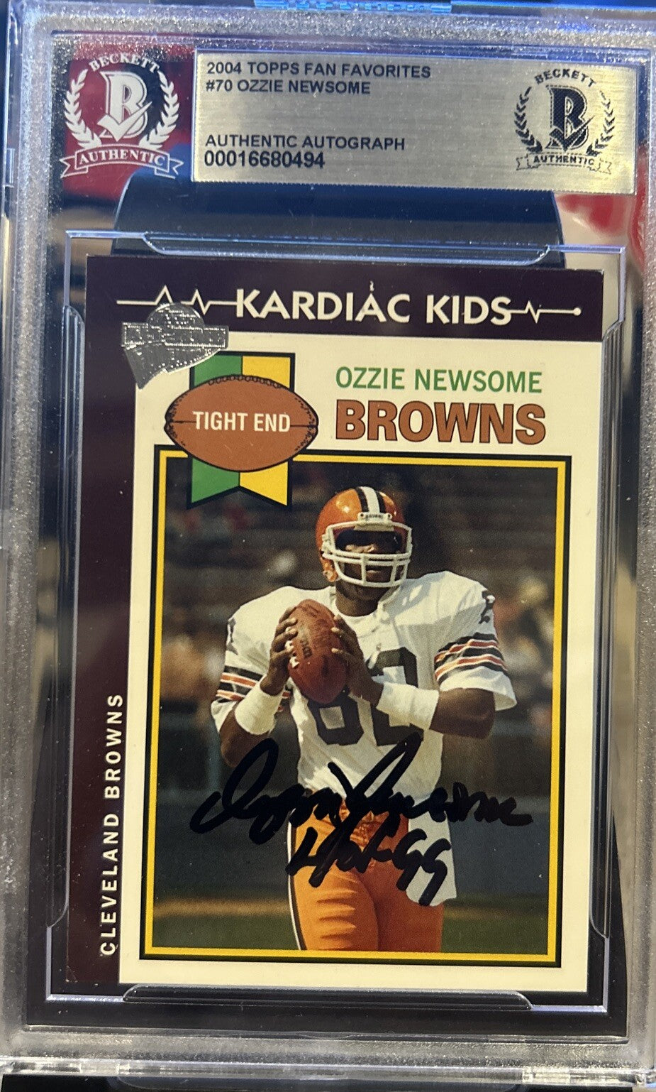 Signed Ozzie Newsome 2094 Topps Fan Favorites #70 BECKETT BAS AUTHENTIC