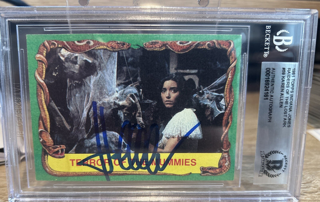 Karen Allen Signed 1981 Topps Indiana Jones Raiders Of The Lost Ark BECKETT BAS