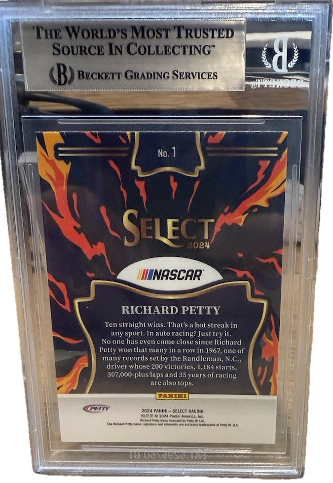 Signed Richard Petty 2024 Panini Select En Fuego #1 - Beckett BAS Slab