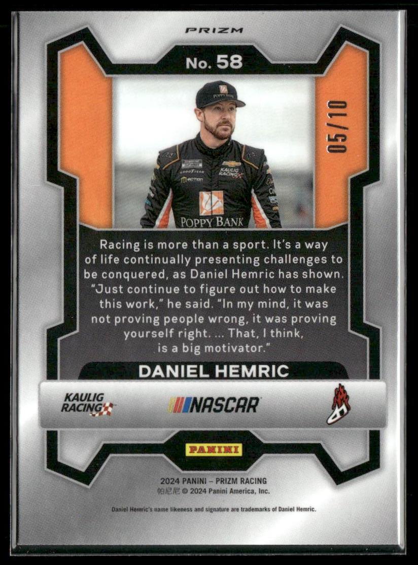 2024 Panini Prizm Racing #58 Daniel Hemric FOTL Blue Shimmer /10
