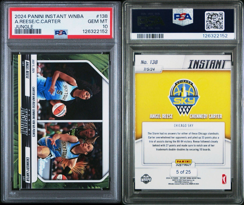 2024 Panini Instant WNBA #138 Angel Reese Chennedy Carter Jungle /25 PSA 10 Gem