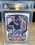 Nazzan Zanetello Auto 2023 Bowman 1st Draft BAS Beckett Authentic On Card Signed